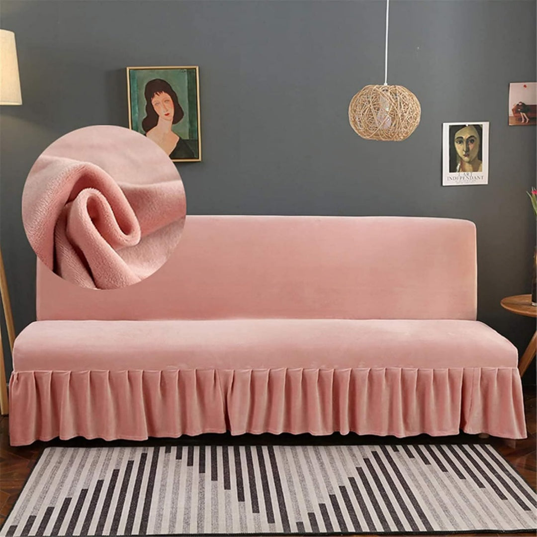 Divano confortevole con braccioli rivestimento in velluto rosa