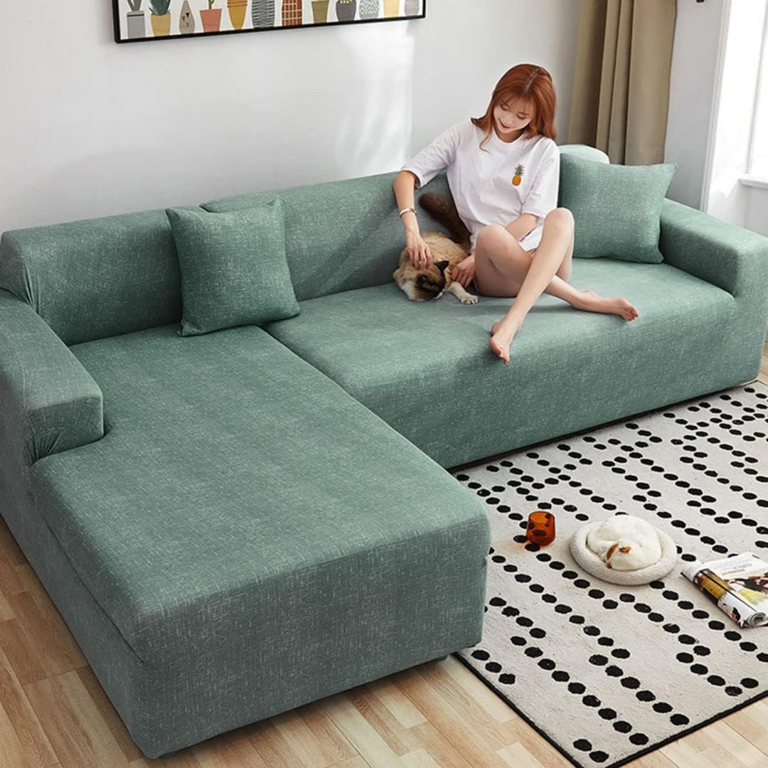 Seduta imbottita Copridivano Penisola pezzi elasticizzati Chaise verde