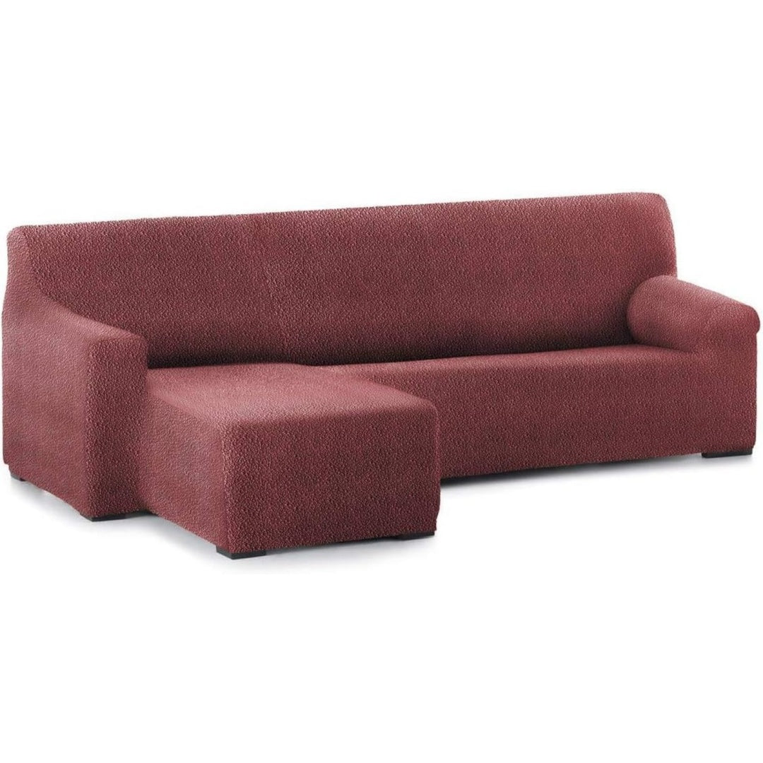 Seduta imbottita con braccioli rivestimento in tessuto rosso