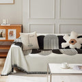 Seduta imbottita Ciniglia Couch Cover Quattro Stagioni nero