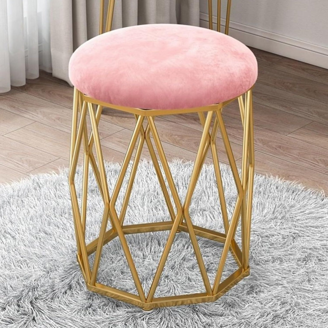 Poggiapiedi con poggiapiedi struttura in metallo rosa
