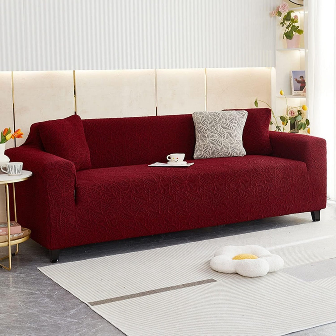 Divano da soggiorno Jacquard Fodere Copridivani Divano Cuscini, rosso