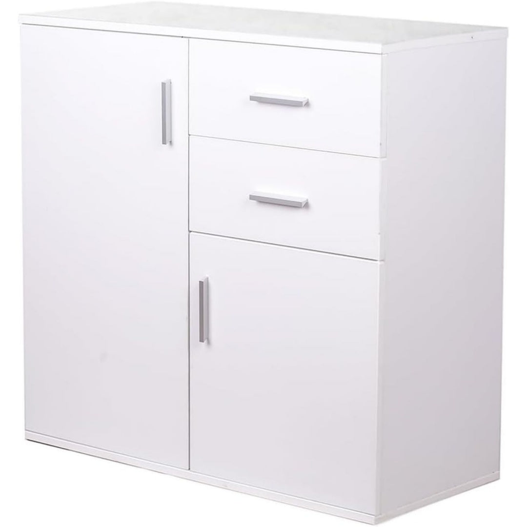 Credenza da soggiorno con ante in MDF bianco