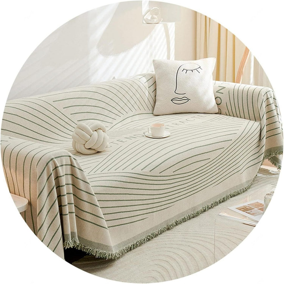 Divano confortevole Coperta Lancio ciniglia Jacquard Poltrona nero
