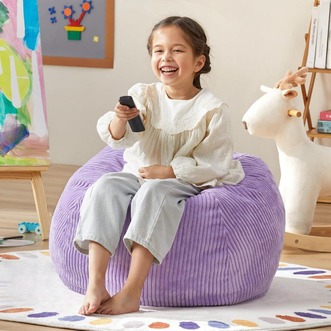 Pouf da soggiorno con poggiapiedi rivestimento in velluto rosa