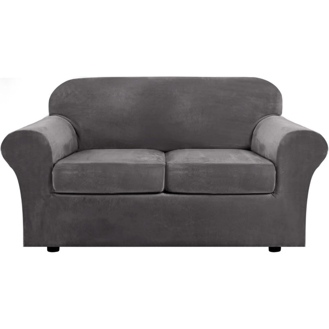 Divano confortevole Copridivano Elasticizzato Posti Copricuscini, Copridivano grigio