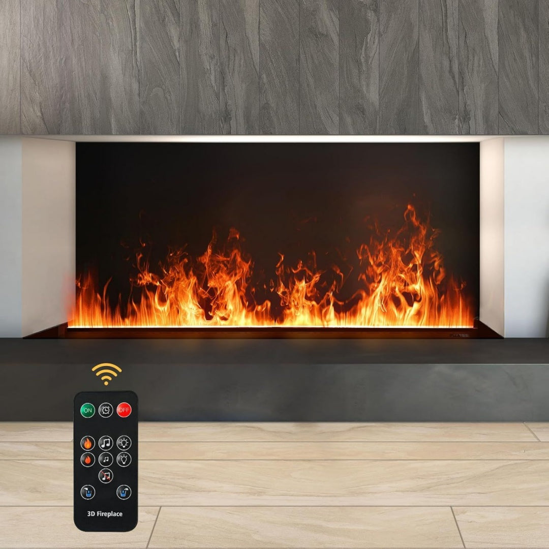 Caminetti elettrici regolabile struttura in acciaio nero