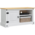 Console porta TV in legno massello bianco