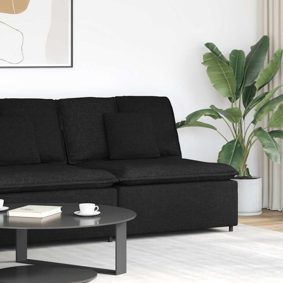 Divano confortevole modulare struttura in metallo nero