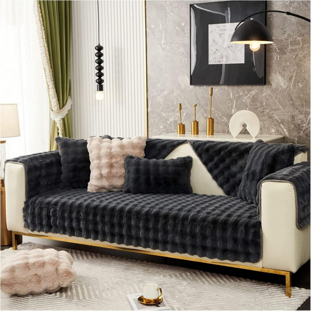 Seduta imbottita PROPFE Copridivano peluche forma coniglio, nero